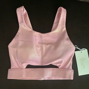 Beyond athletica iridescent pink sports bra
